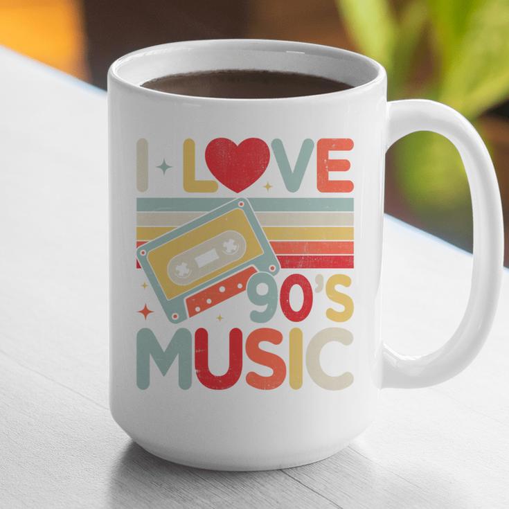I Love 90's Music Retro Style Nostalgia Cassette 1990s Party Premium Tri-Blend Graphic Print Coffee Mug