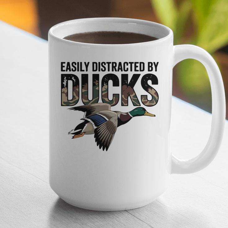 Mallard Duck Hunting Camo Easily Distracted Duck Dad Graphic Print Coffee Mug