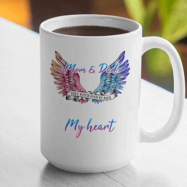 In Memory Of Mom Dad In Heaven Guardian Angel Wings Memorial Graphic Print Coffee Mug In Memory Of Mom Dad In Heaven Guardian Angel Wings Memorial Graphic Print Coffee Mug