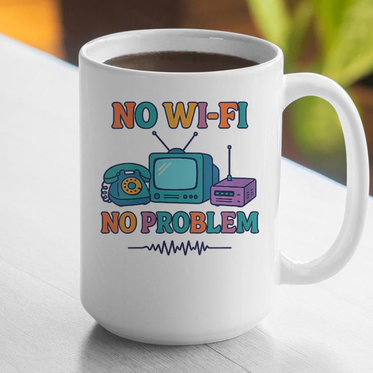 No Wi-Fi No Problem – Retro Dial Up Tech Nostalgia Graphic Print Coffee Mug