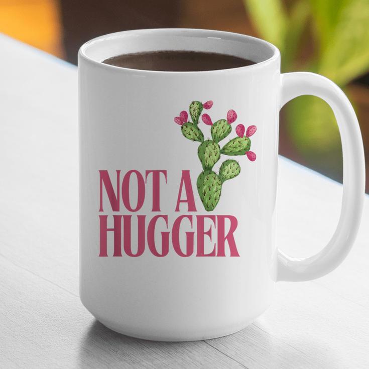 Not a Hugger Sarcastic Introvert Cactus Theme Women Graphic Print Coffee Mug