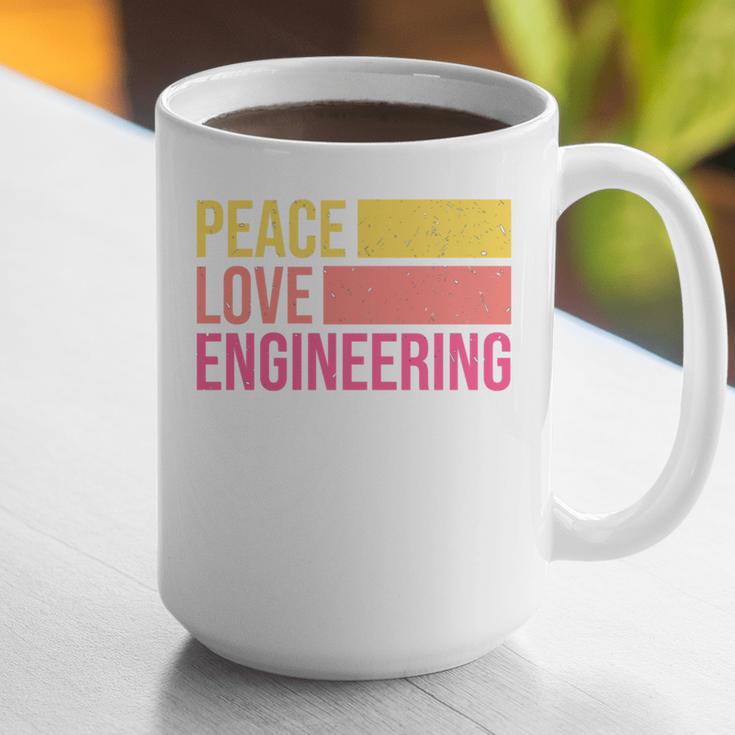 Peace Love Engineering Engineer School Graduation Retro Graphic Print Coffee Mug