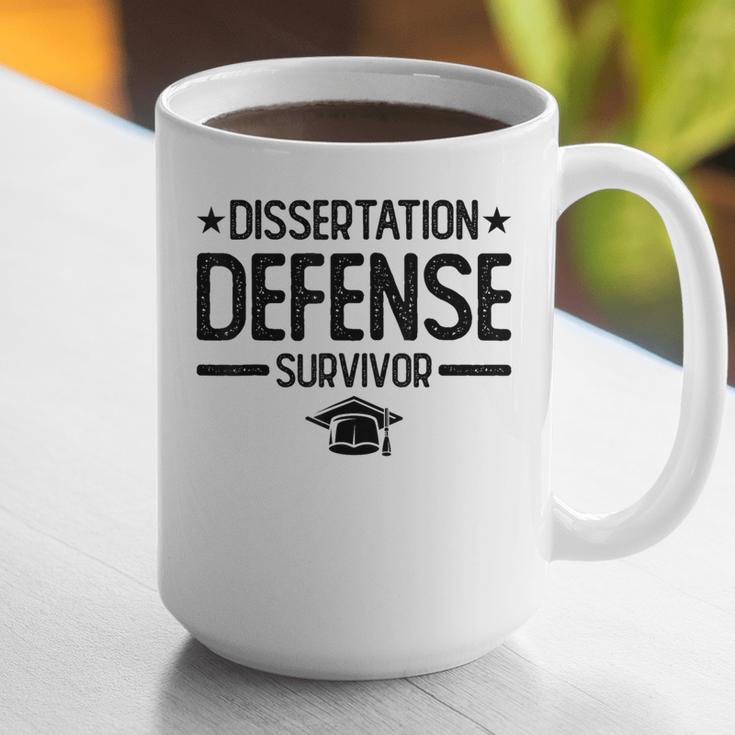 PhD Graduation Dissertation Defense Survivor PhD Graphic Print Coffee Mug