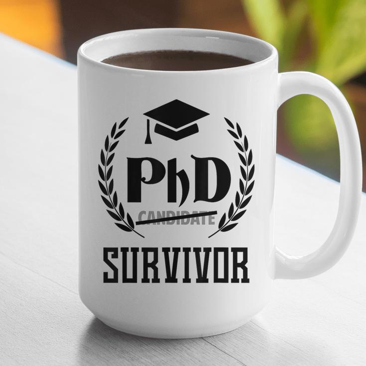 PHD Survivor T-Shirt Graduation Student Teacher For Men Women Kids Graphic Print Coffee Mug