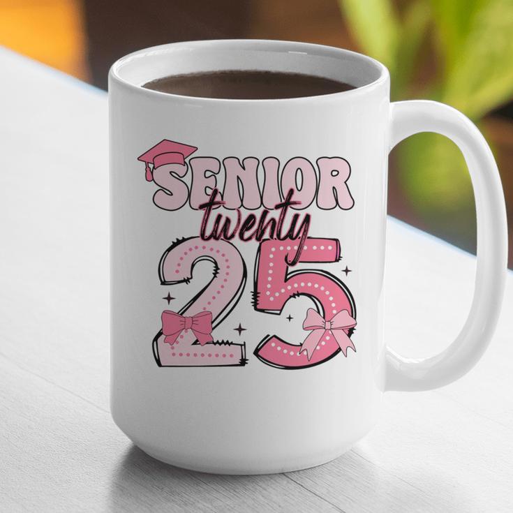 Pink Coquette Bow Senior 2025 Back To School Graduation Girl Graphic Print Coffee Mug