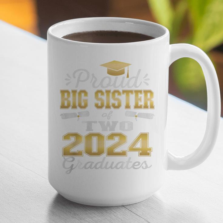 Proud Big Sister Of Two 2024 Graduate Class 2024 Graduation Premium Graphic Print Coffee Mug
