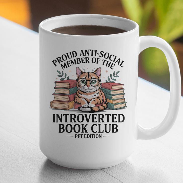 Proud Introverted Book Club Anti Social Reader Pet Cat Graphic Print Coffee Mug