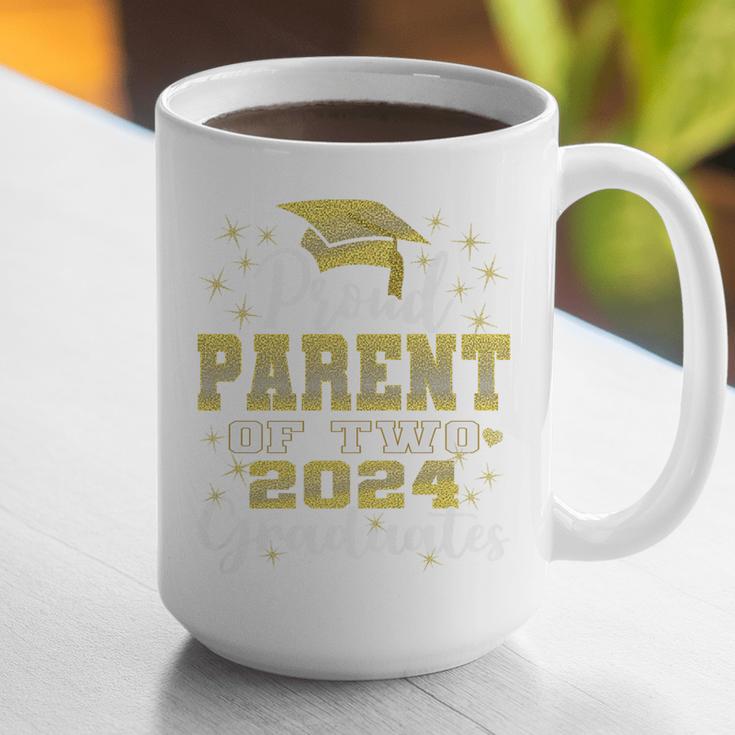 Proud Parent Of Two 2024 Graduate Class 2024 Graduation Premium Graphic Print Coffee Mug