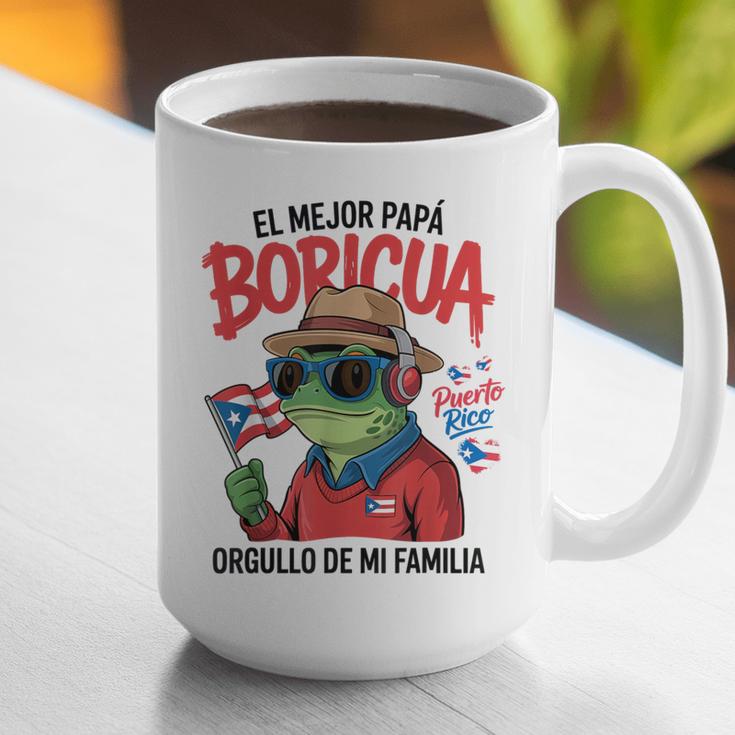 Puerto Rican Dad Idea For Men & Papá Boricua Coqui Frog Graphic Print Coffee Mug