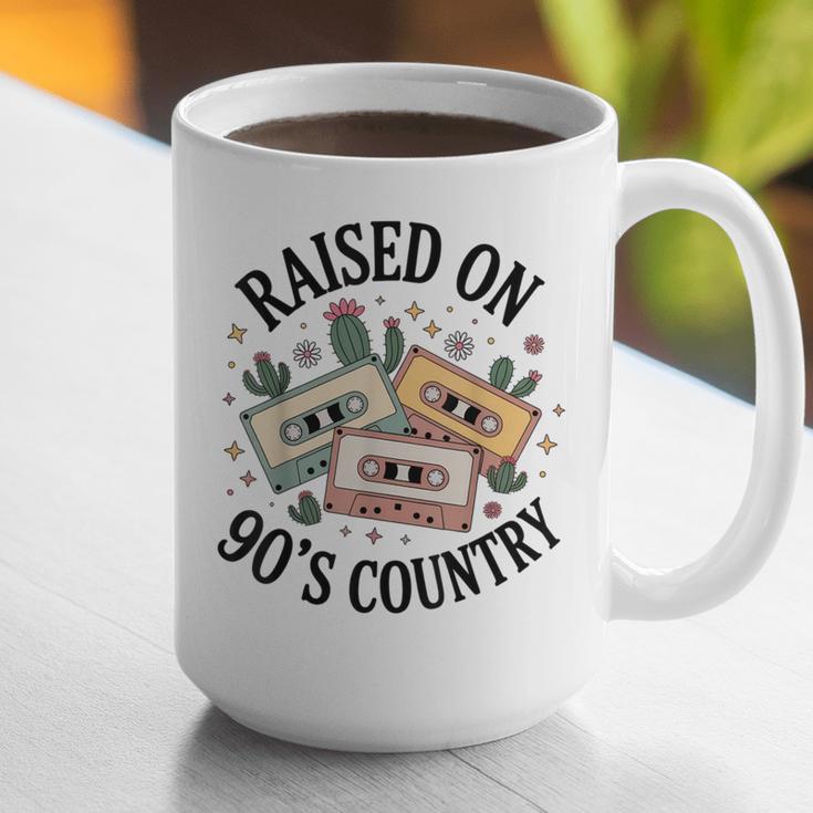 Raised On 90's Country Music Lover Nostalgia Retro Vibe Graphic Print Coffee Mug