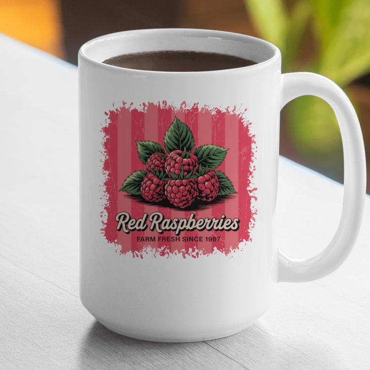 Red Raspberries Farm Fresh Since 1987 Nostalgia Graphic Print Coffee Mug