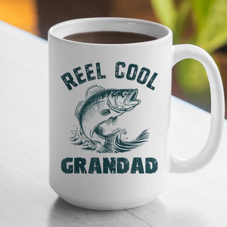 Reel Cool Grandad Fishing Grandpa Vintage Style Graphic Print Coffee Mug