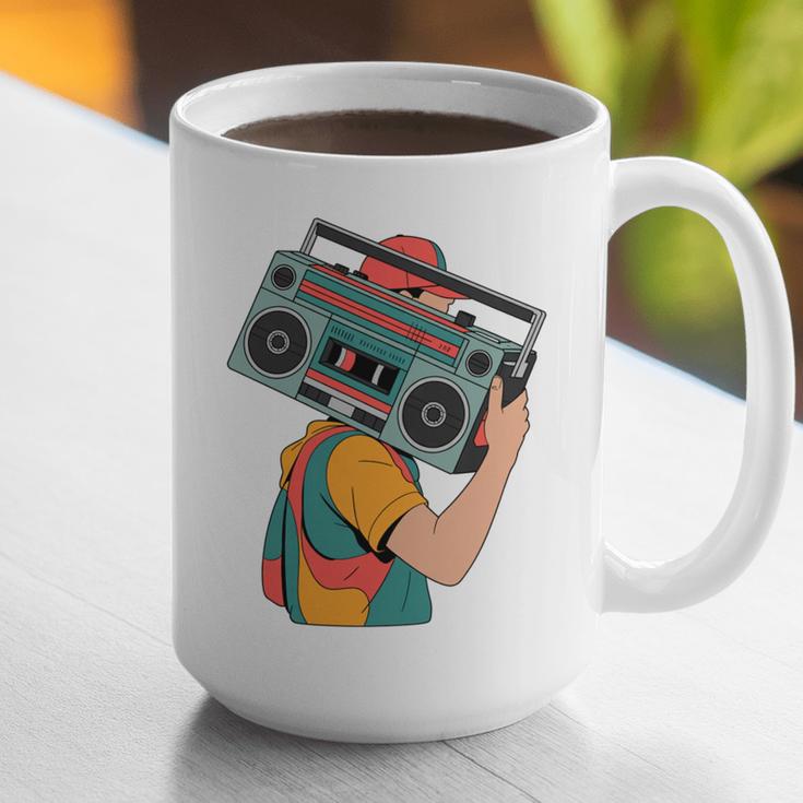 Retro 90s Boombox Nostalgia Party For Music Lovers Men Women Graphic Print Coffee Mug