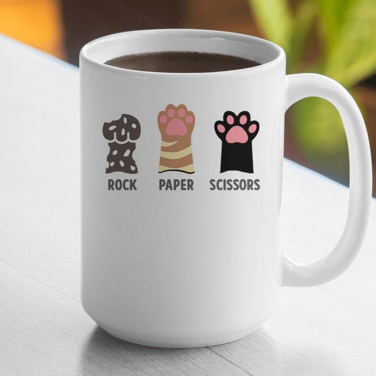Rock Paper Scissors Hand Game Cute Paw Cat Introvert Graphic Print Coffee Mug
