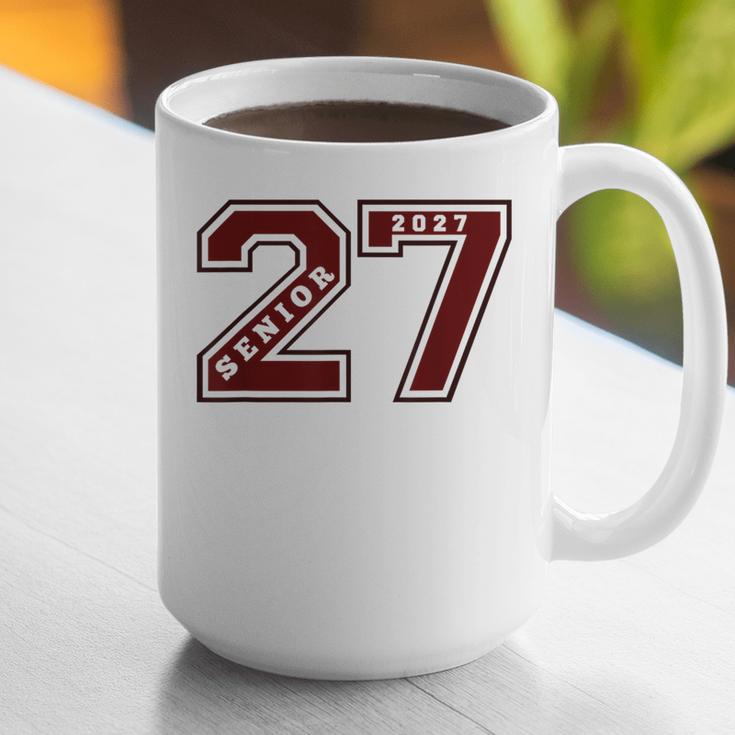 Senior 2027 Maroon Senior Class Of 27 Jersey Graduation Graphic Print Coffee Mug