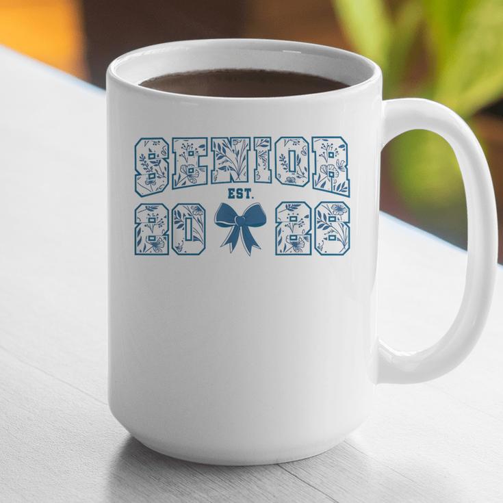 Senior 26 Graduation Class Of 2026 Bow Blue Toile Floral Graphic Print Coffee Mug