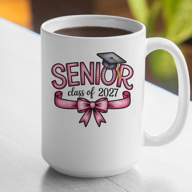 Senior Class Of 2027 Coquette Pink Bow Graduation 2027 Women Graphic Print Coffee Mug