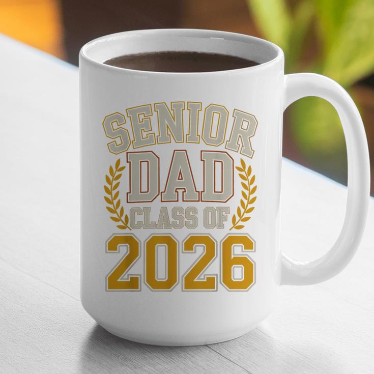 Senior Dad Class Of 2026 Purple Yellow Vintage Graduation Graphic Print Coffee Mug