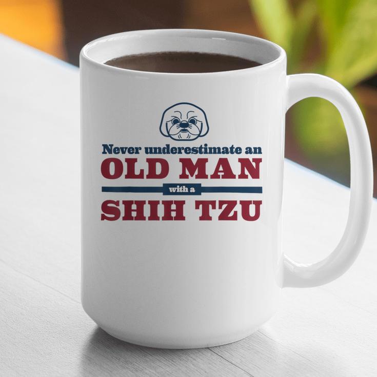 Shih Tzu Dad Shirt Never Underestimate An Old Man Gift Tee Graphic Print Coffee Mug