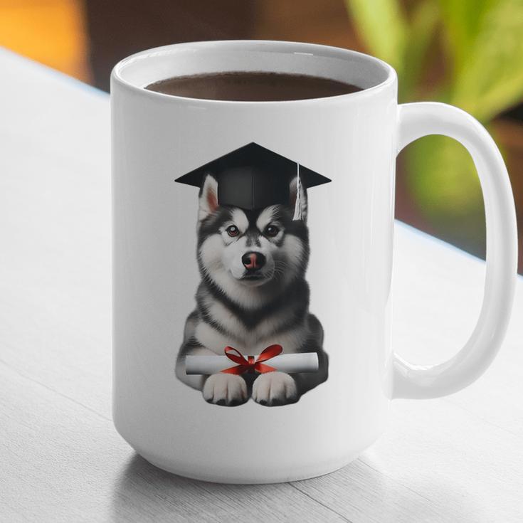 Siberian Husky Dog Graduation Cap Training School Graduate Men Women Kids Graphic Print Coffee Mug
