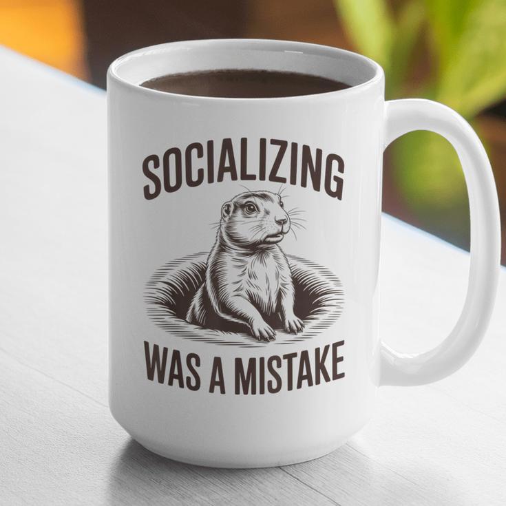 Socializing Was a Mistake Prairie Dog Introverts Humor Graphic Print Coffee Mug