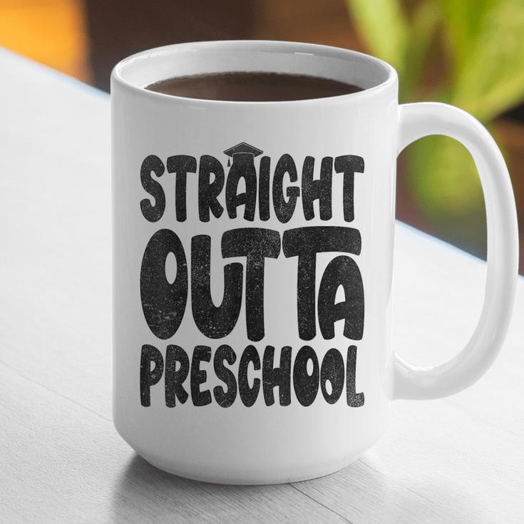 Straight Outta Preschool Graduation Cap Gown 2022 Cute Graphic Print Coffee Mug