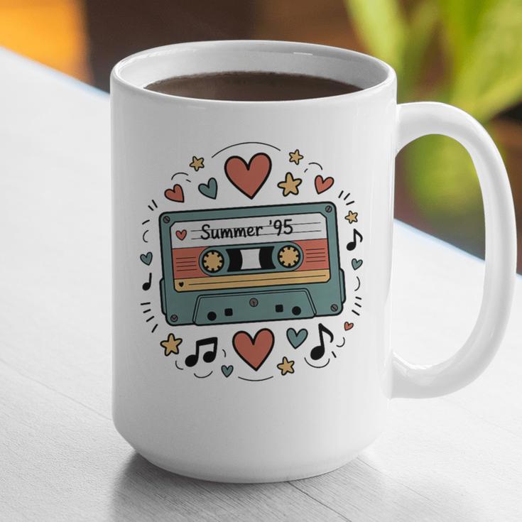 Summer ’95 Retro Cassette Tape Nostalgia Music Lover Premium Tri-Blend Graphic Print Coffee Mug