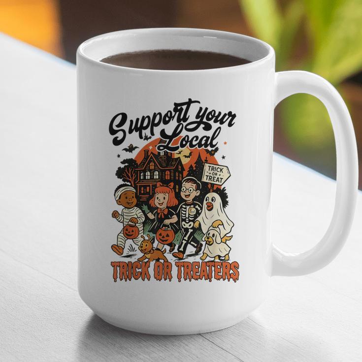 Support Your Local Trick Or Treaters Retro Spooky Nostalgia Graphic Print Coffee Mug