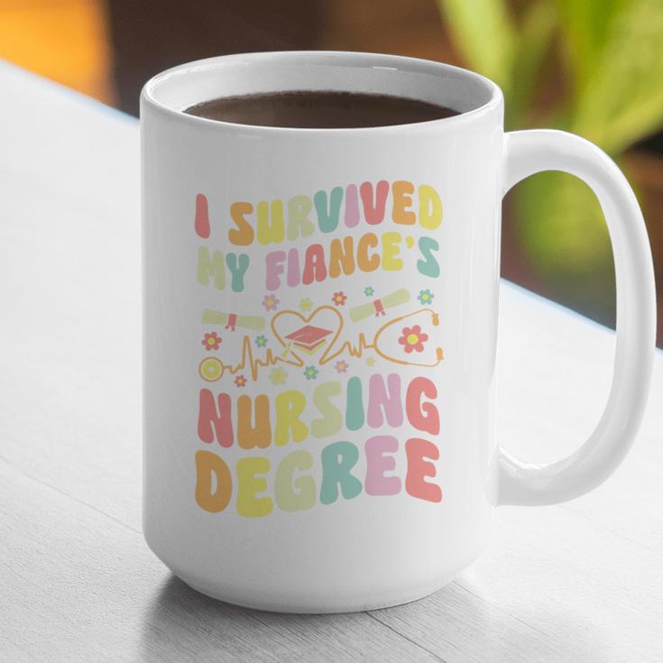 i Survived My Fiance's Nursing Degree Graduation Groovy Premium Graphic Print Coffee Mug