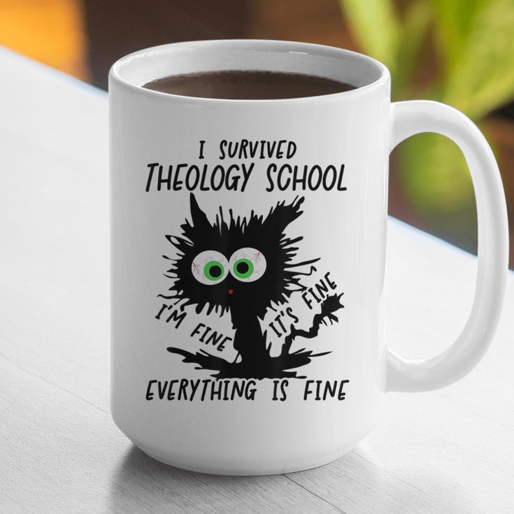 I Survived Theology School Graduation 2025 Graphic Print Coffee Mug