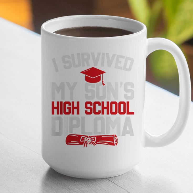 I Survived My Son's High School Diploma Graduation Premium Graphic Print Coffee Mug