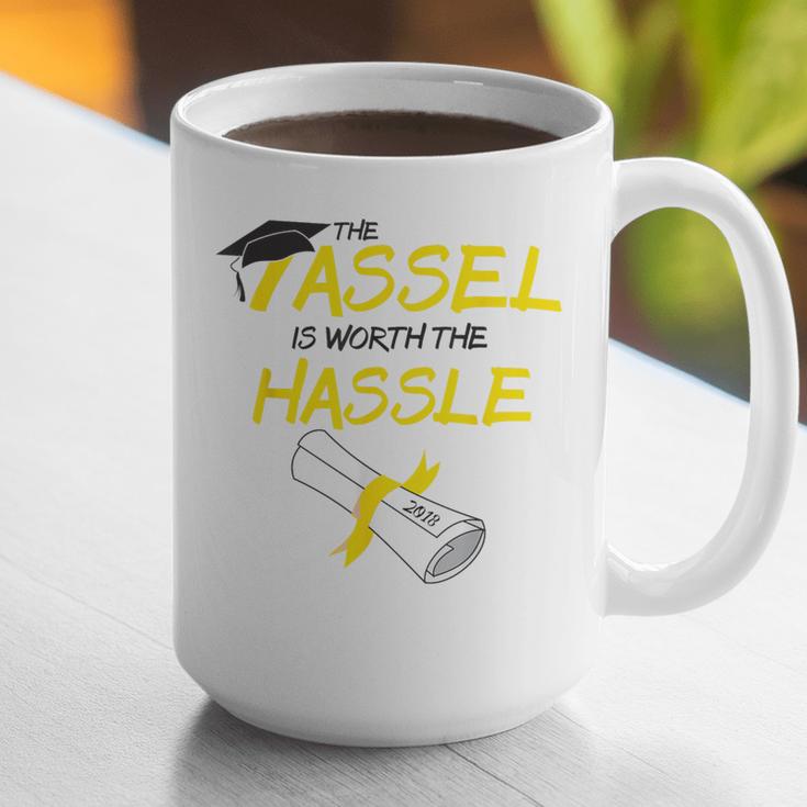 Tassel Worth The Hassle 2018 Graduation Quote Ylw Graphic Print Coffee Mug