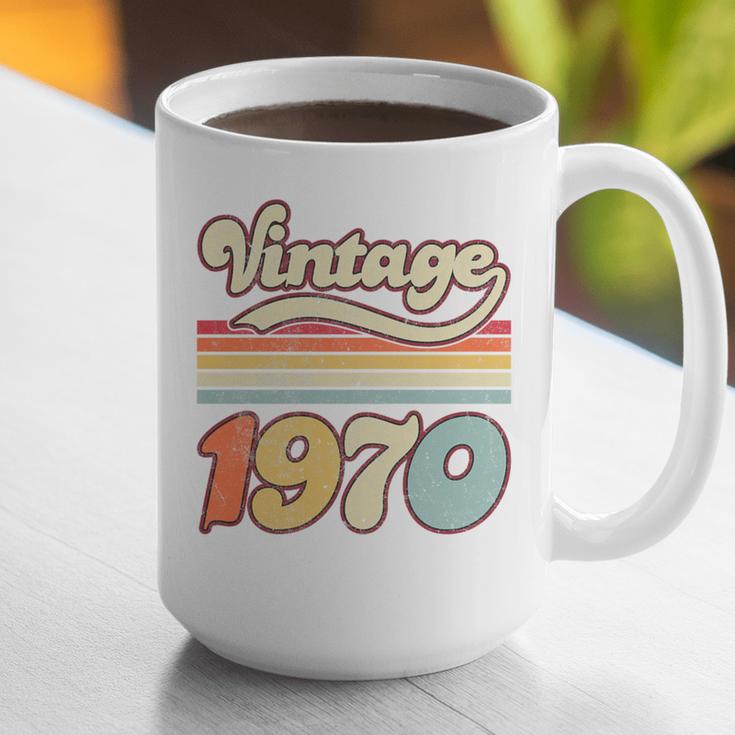 Vintage 1970 Birthday Retro Style 70's Born Nostalgia Outfit Premium Tri-Blend Graphic Print Coffee Mug