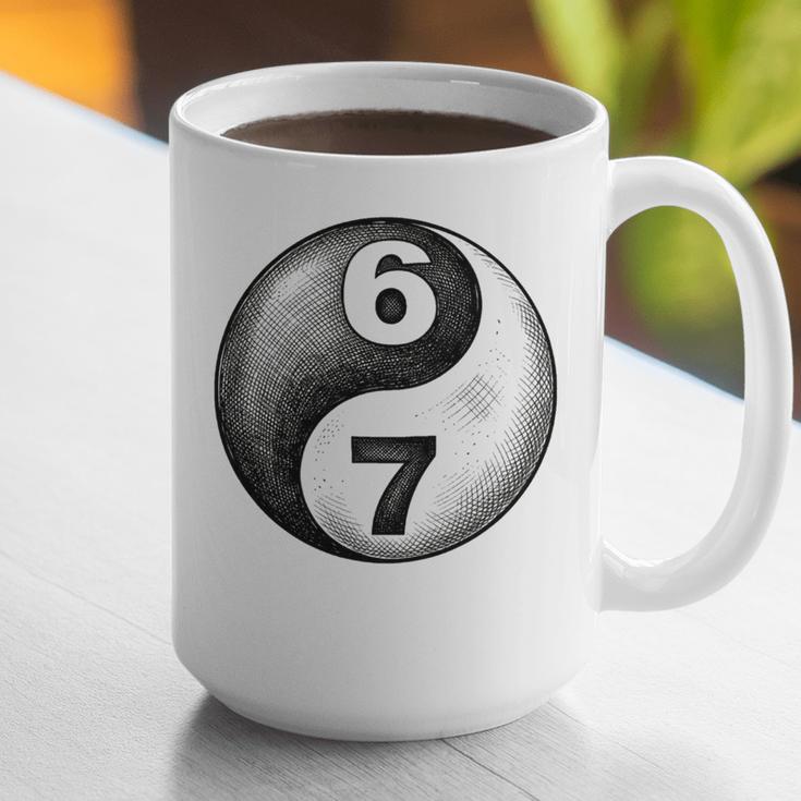 Vintage 6 7 Sketch Yin Yang Namaste Six Seven Nostalgia Graphic Print Coffee Mug
