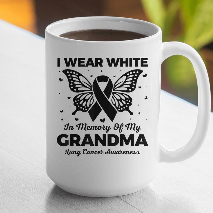 I Wear In Memory Of My Grandma Butterfly Lung Cancer Graphic Print Coffee Mug