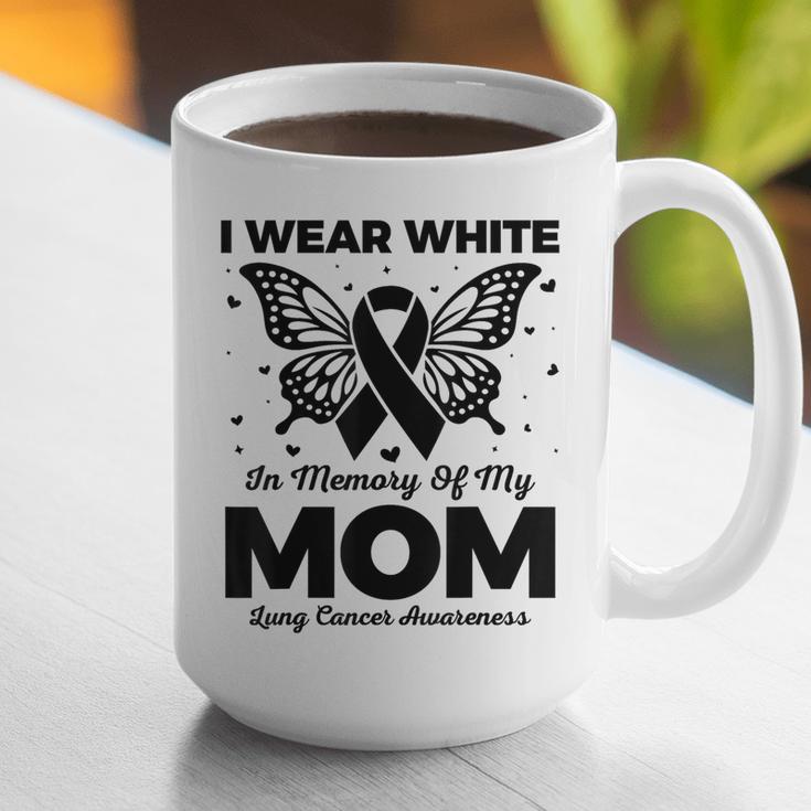 I Wear In Memory Of My Mom Butterfly Lung Cancer Graphic Print Coffee Mug