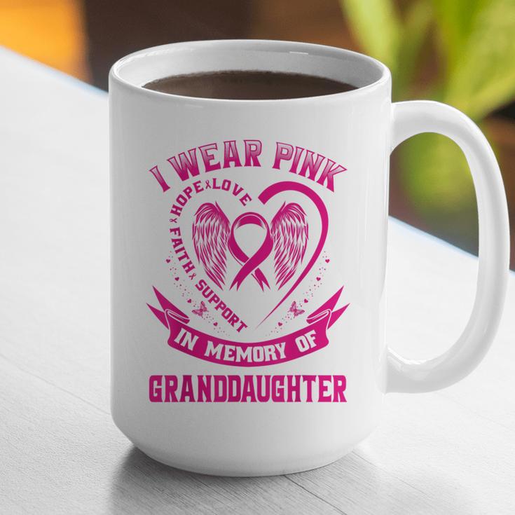 I Wear Pink In Memory Of My Granddaughter Breast Cancer Graphic Print Coffee Mug