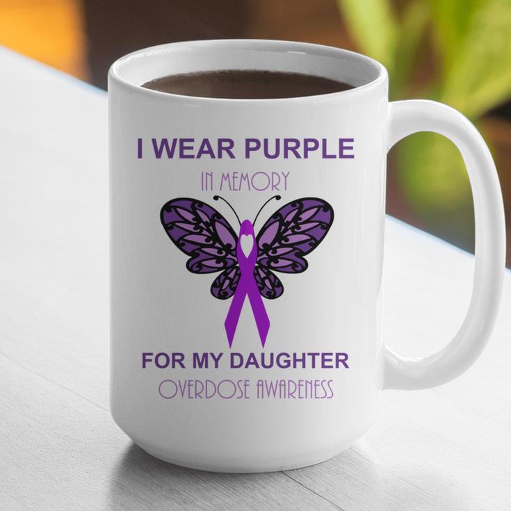 I Wear Purple In Memory For My Daughter Overdose Awareness Graphic Print Coffee Mug