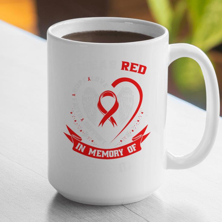 I Wear Red In Memory Of Friend Heart Disease Awareness Month Premium Graphic Print Coffee Mug