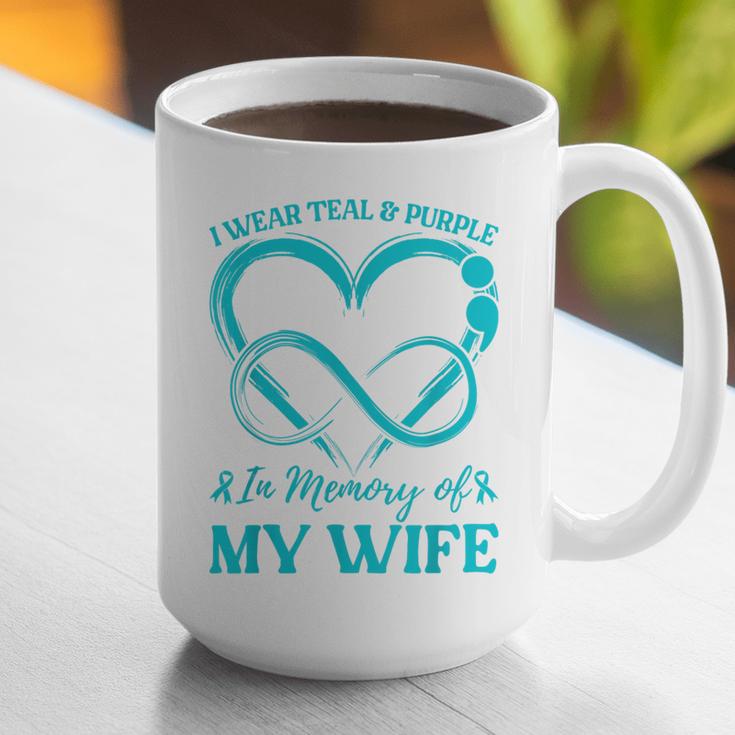 I Wear Teal & Purple In Memory Of My Wife Graphic Print Coffee Mug
