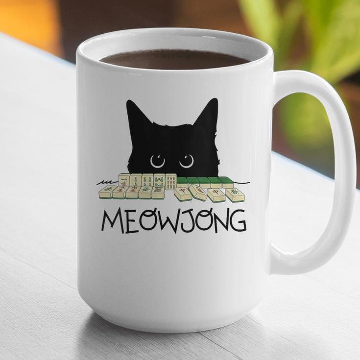 Women's Meowjong Cat Mahjong Chinese Game Cat Mom Dad Graphic Print Coffee Mug