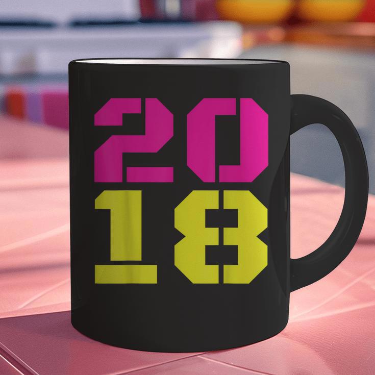 2018 Big Neon Numbers For The New Year Or Graduation Graphic Print Coffee Mug