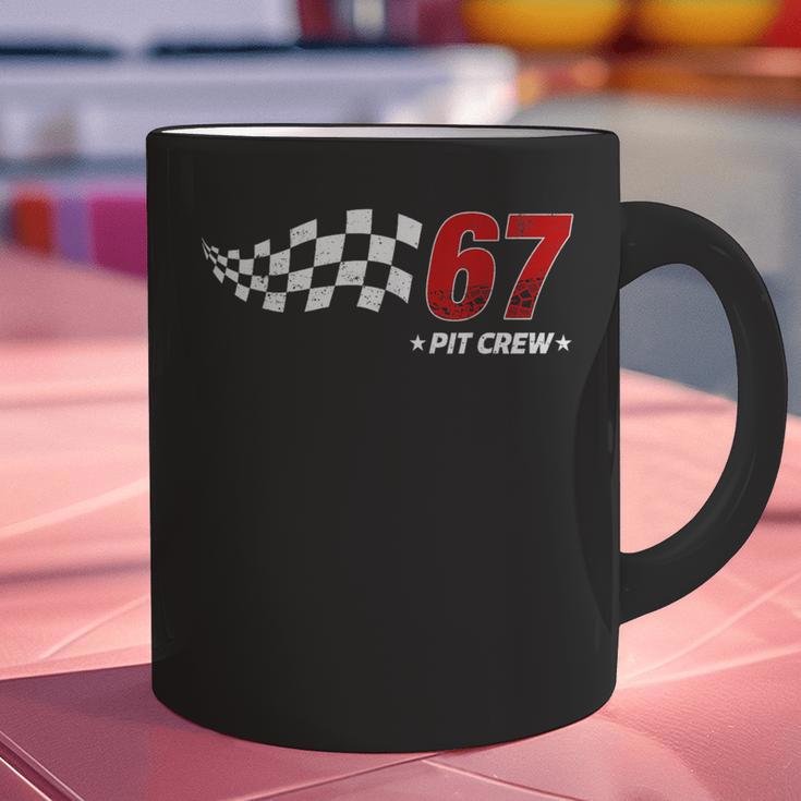 67 Pit Crew Six Seven Racing Birthday Race Car For Dad Mom Graphic Print Coffee Mug