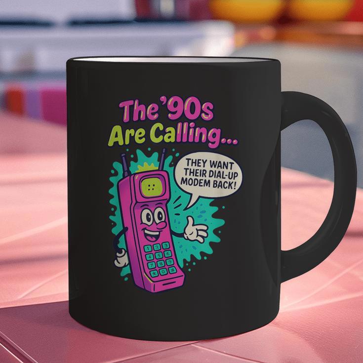 The 90s Are Calling Retro 90s Kid Nostalgia Gag Meme Graphic Print Coffee Mug