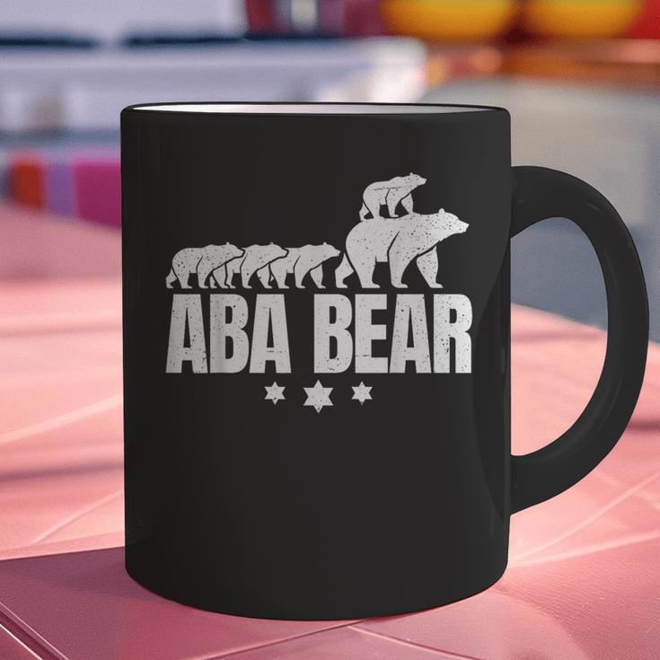 Aba Bear For Jewish Dad With Four Kids On Father's Day Graphic Print Coffee Mug Aba Bear For Jewish Dad With Four Kids On Father's Day Graphic Print Coffee Mug