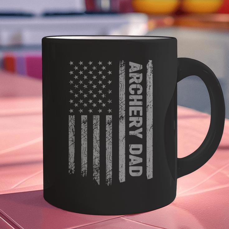 Archery Dad America US Flag Patriot Vintage Archer Graphic Print Coffee Mug