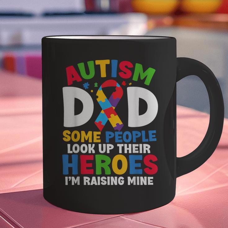 Autism Dad Puzzle Ribbon Proud Son Hero Autism Awareness Graphic Print Coffee Mug