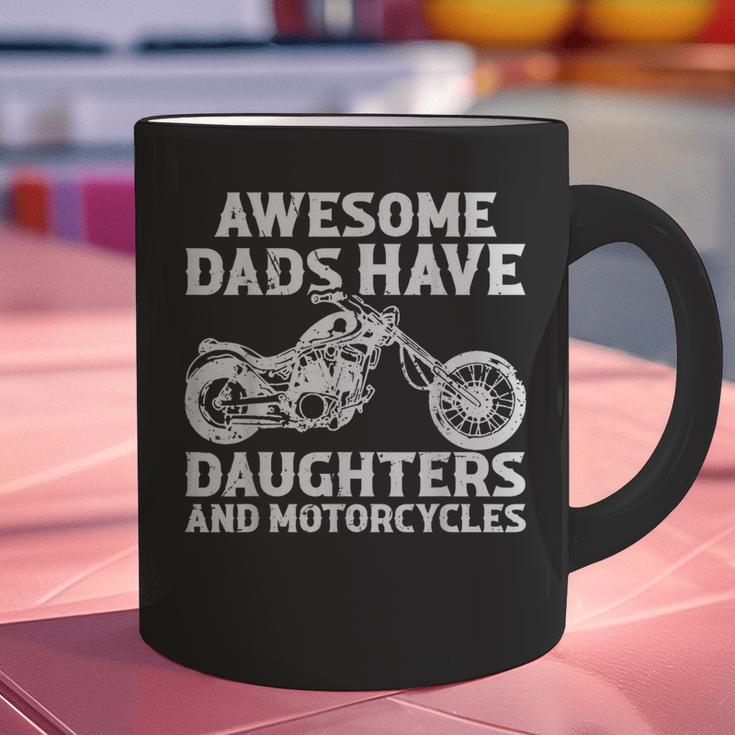 Awesome Dads Have Daughters And Motorcycles Men Fathers Day Graphic Print Coffee Mug