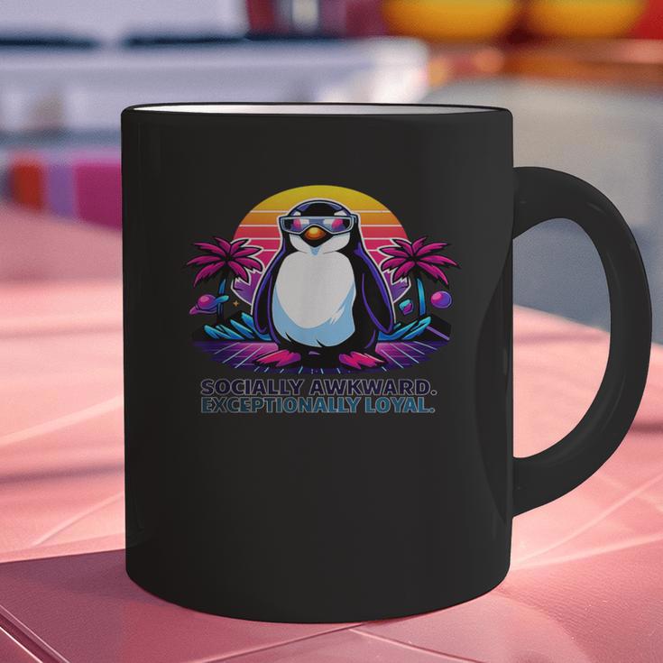 Awkward But Loyal Penguin Synthwave Vapowave Introvert Graphic Print Coffee Mug Awkward But Loyal Penguin Synthwave Vapowave Introvert Graphic Print Coffee Mug
