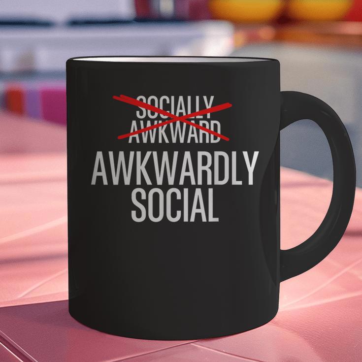 Awkwardly Social Socially Awkward Anxious Introverts Graphic Print Coffee Mug Awkwardly Social Socially Awkward Anxious Introverts Graphic Print Coffee Mug